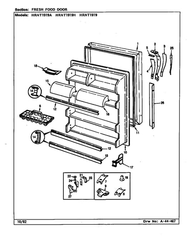Fresh food door (hrnt1919/cl54a) (hrnt1919a/cl55a) (hrnt1919h/cl56a)