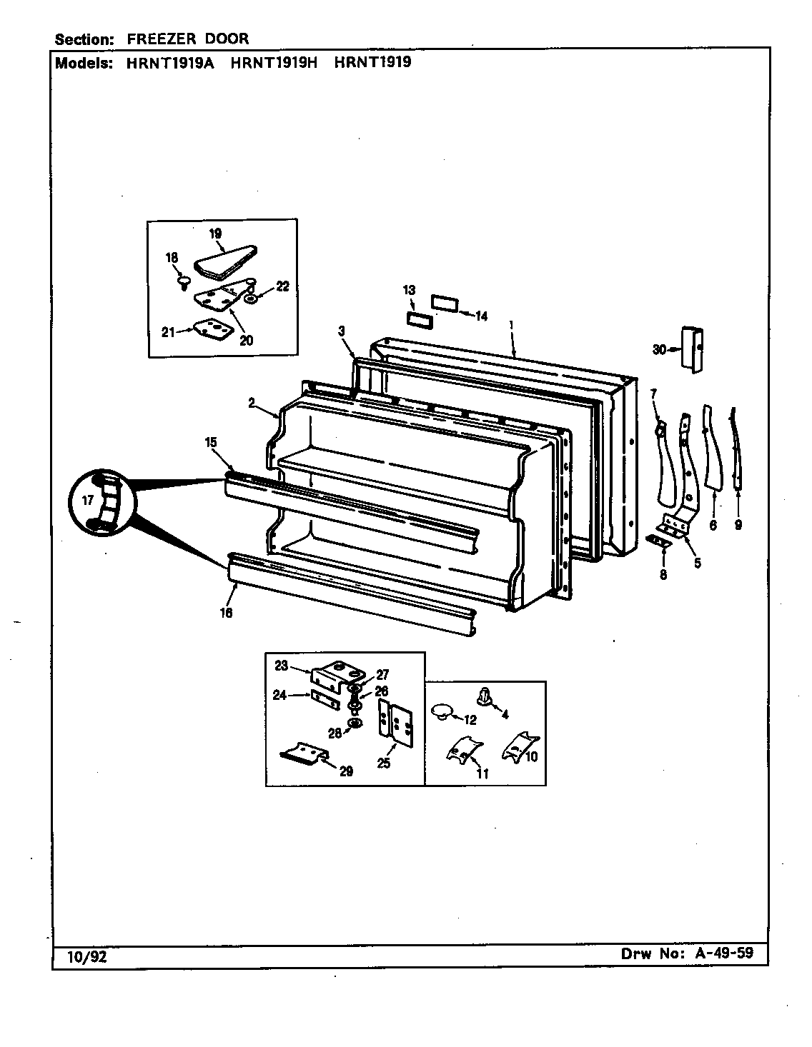 Freezer door