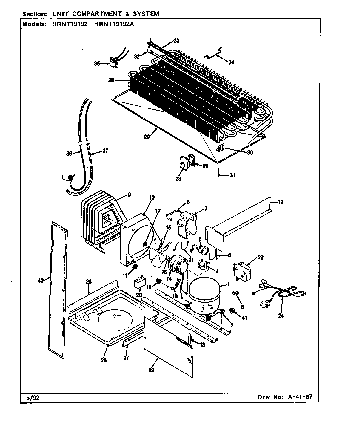 Unit compartment & system (hrnt19192/cf51a) (hrnt19192a/cf52a)