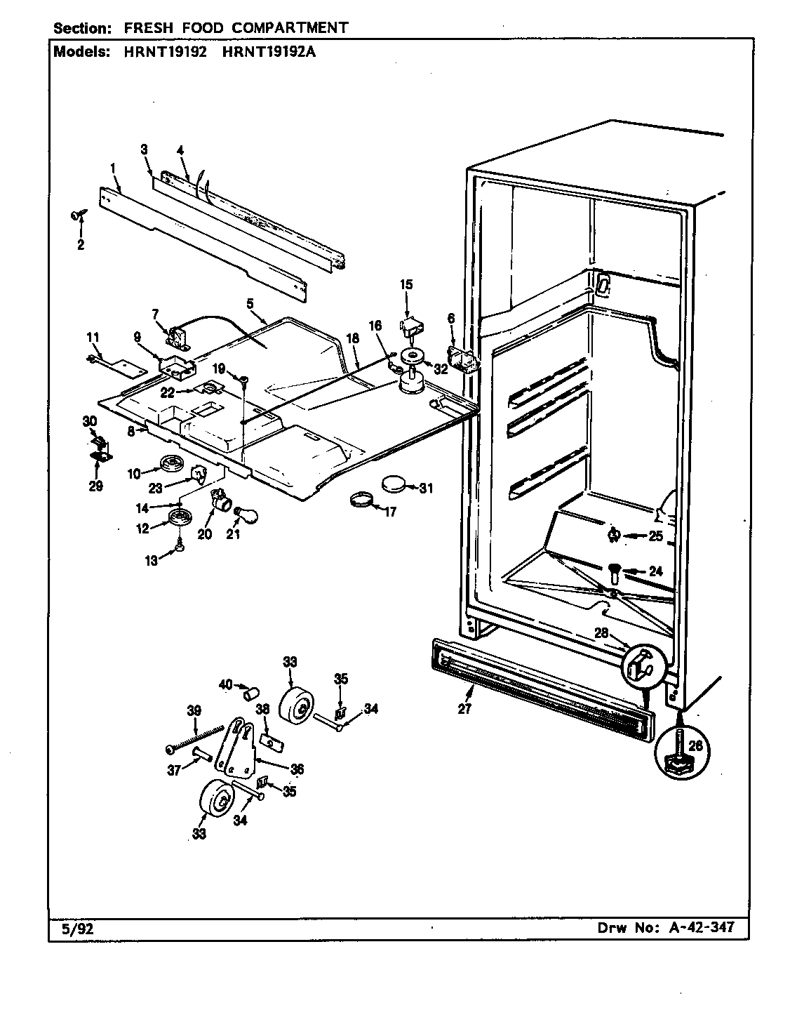 Fresh food compartment (hrnt19192/cf51a) (hrnt19192a/cf52a)