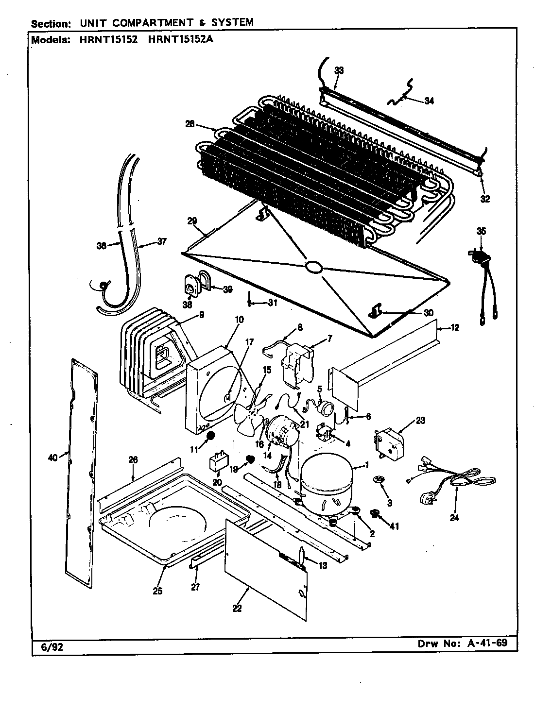 Unit compartment & system (hrnt15152/cf12a) (hrnt15152/cf17a) (hrnt15152a/cf11a) (hrnt15152a/cf18a)