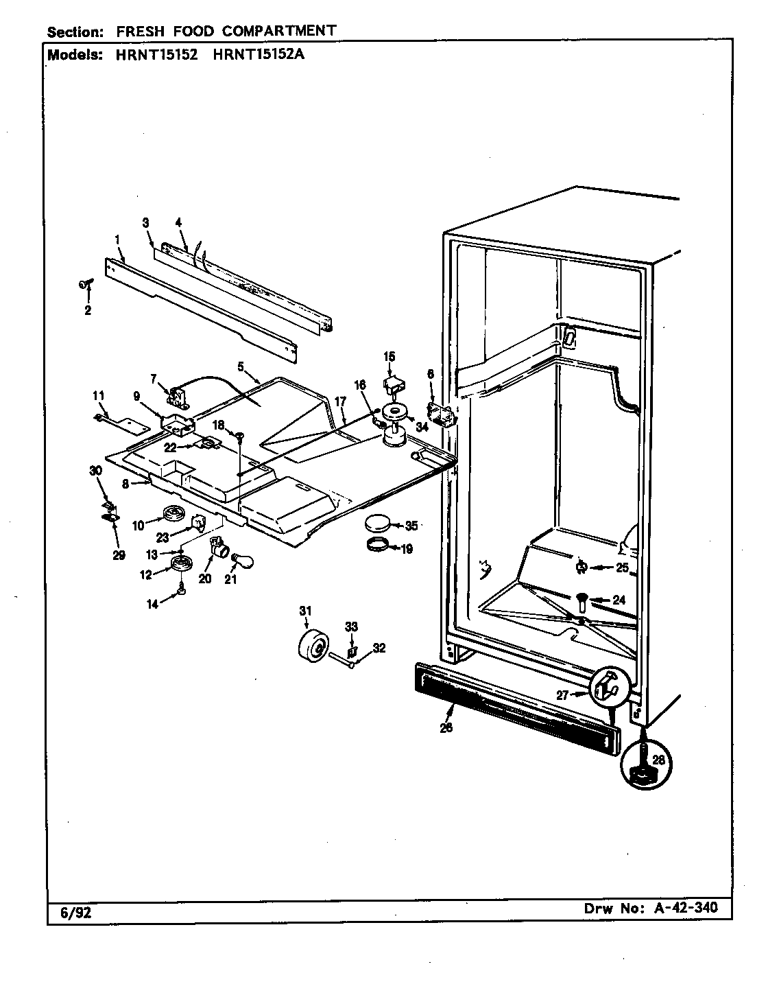 Fresh food compartment (hrnt15152/cf12a) (hrnt15152/cf17a) (hrnt15152a/cf11a) (hrnt15152a/cf18a)