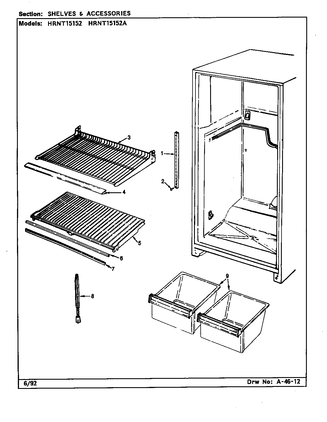 Shelves & accessories (hrnt15152/cf12a) (hrnt15152/cf17a) (hrnt15152a/cf11a) (hrnt15152a/cf18a)