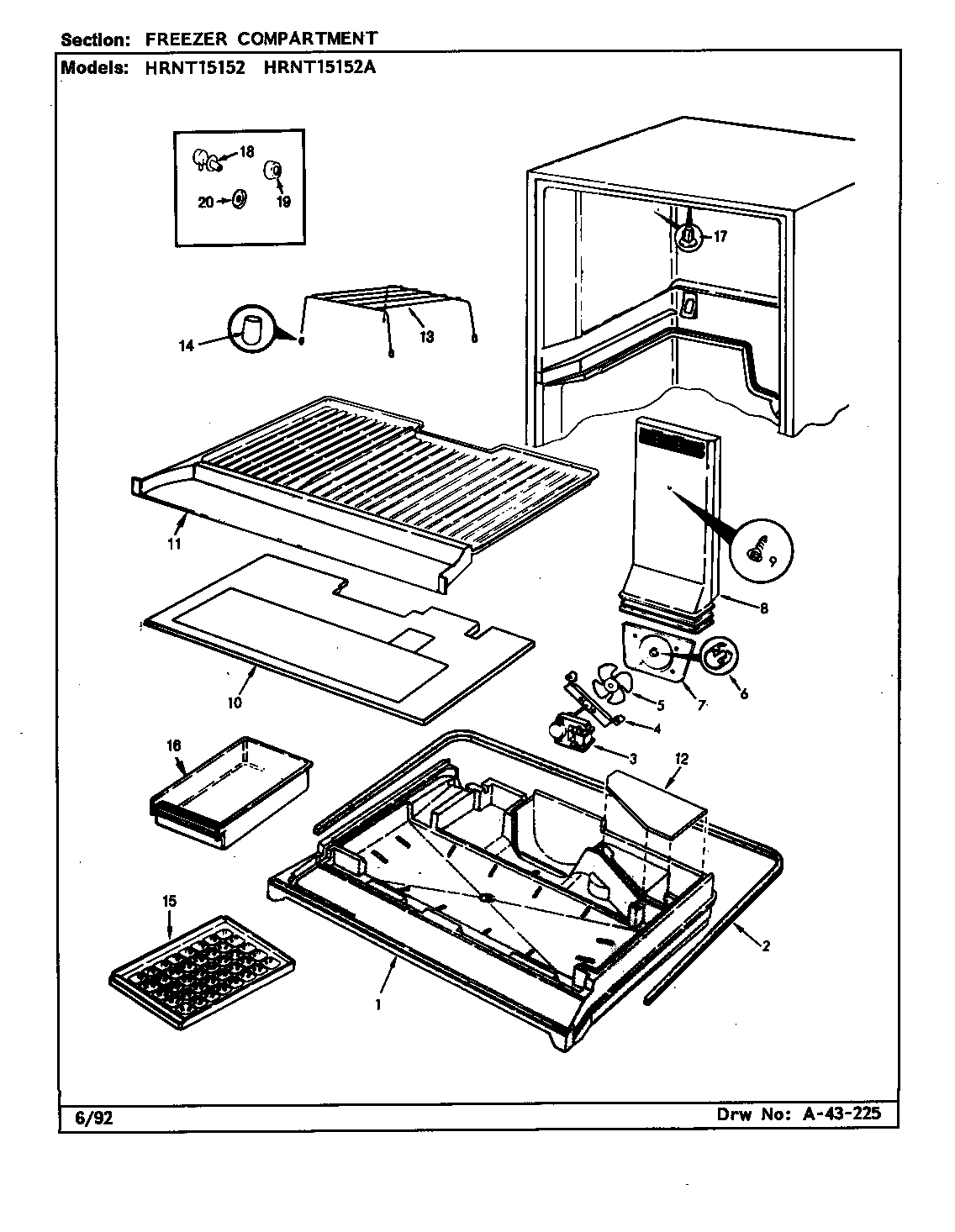 Freezer compartment (hrnt15152/cf12a) (hrnt15152/cf17a) (hrnt15152a/cf11a) (hrnt15152a/cf18a)