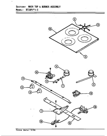 Main top & burner assembly