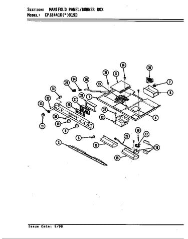 Manifold panel/burner box