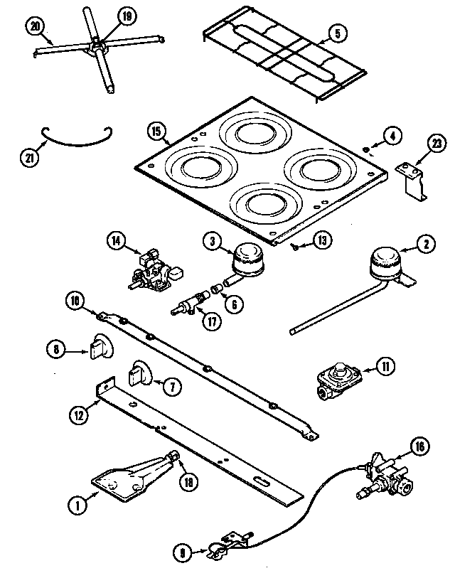 Top & burner assembly