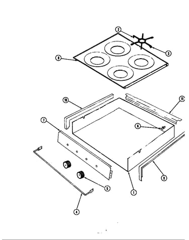 Main top & burner box assembly