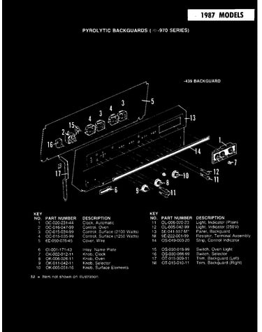 Control panel (-439 models) (epd9-79a439a) (epd9-79w439a)