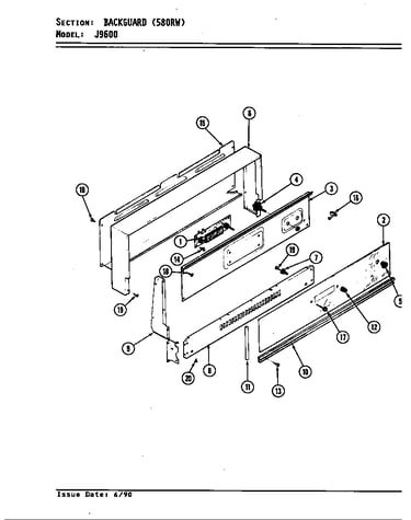Control panel (580rw model) (ckj9641a580rw) (ckj9641w580rw)