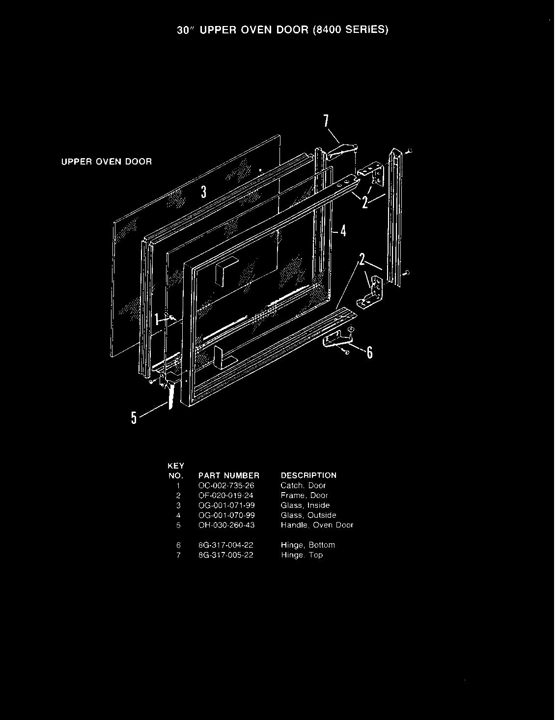 Door (upper oven)