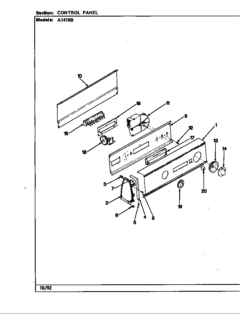 CONTROL PANEL (A1410B ORIG. REV. A) (A1410B)