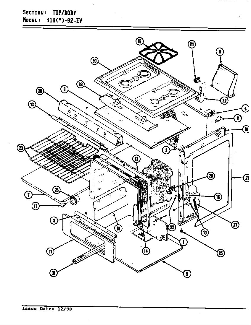 Top assembly/body