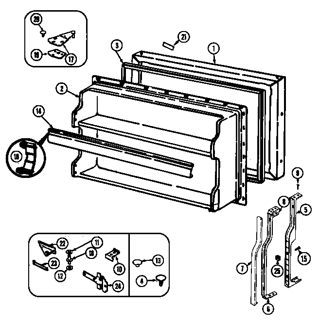 Freezer door