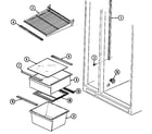 Maytag MX410 shelves & accessories diagram