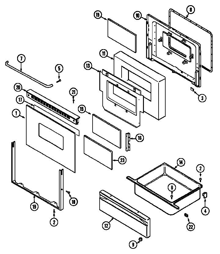 Door/drawer (cdl/cdw series 19) (cre8700cdl) (cre8700cdw)