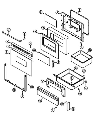 Door/drawer (cre9800bcb ser. pre. 15) (cre9800bcb)