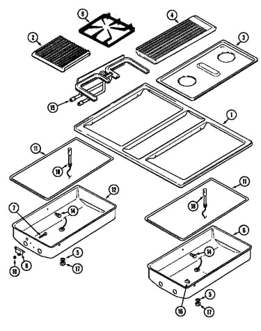 Top assembly (cvg4280b) (cvg4280s) (cvg4280w)