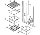 Maytag NS207PW shelves & accessories diagram