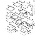 Maytag KFU5750 shelves & accessories diagram
