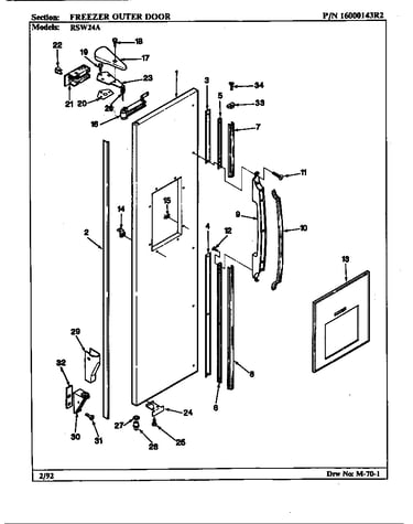 Freezer outer door