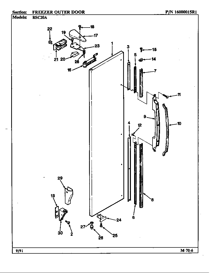 Freezer outer door