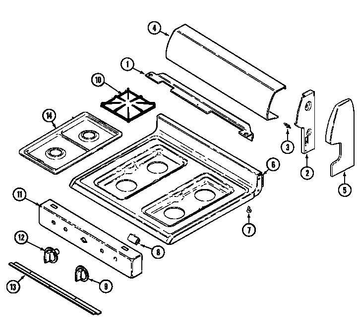 Control panel/top assembly
