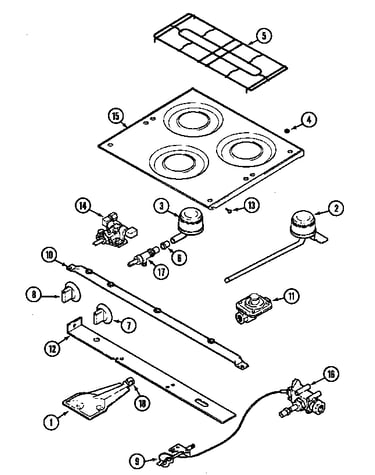 Main top & burner assembly