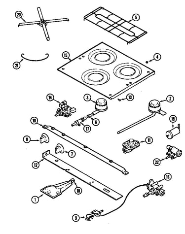 Main top & burner assembly