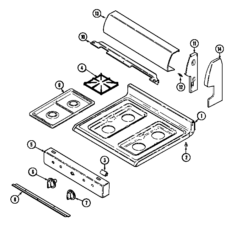Control panel/top assembly