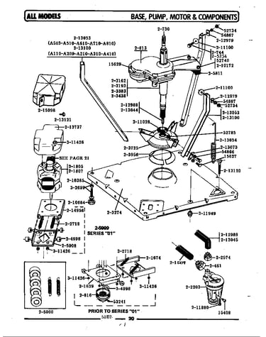 Base, pump, motor & components