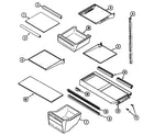 Maytag MTB1753ARW shelves & accessories diagram