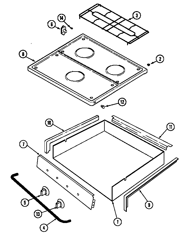 Top & burner box