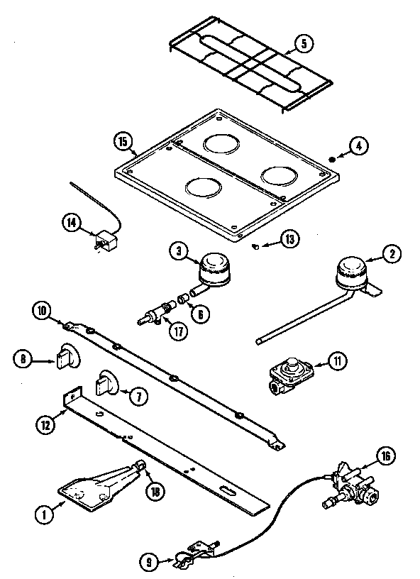 Top & gas controls