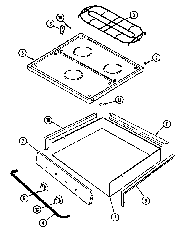 Top & burner box