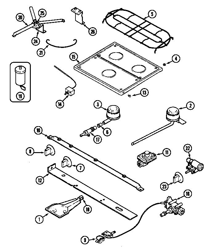 Top & gas controls