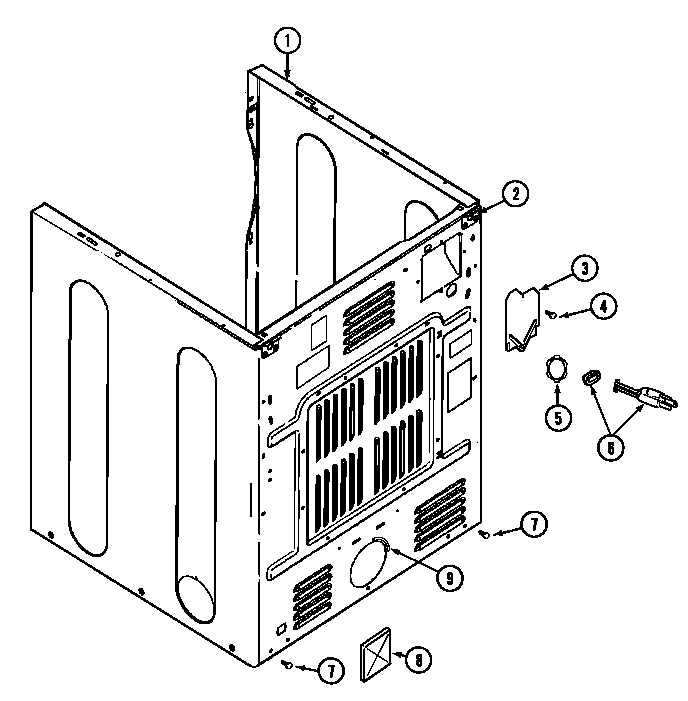 CABINET-REAR (MDG3000AWA) (MDG3000AWW) (MDG3000AXA) (MDG3000AXW)