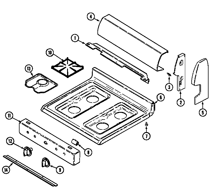 Control panel/top assembly