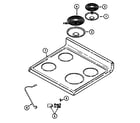 Magic Chef CER3540AAH top assembly (cer3540aaa) (cer3540aah) (cer3540aal) (cer3540aaw) diagram
