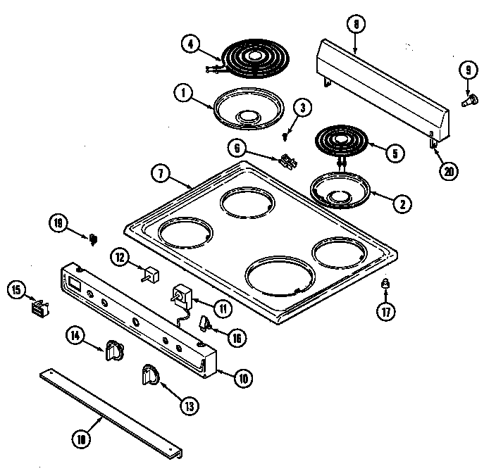 Control panel/top assembly