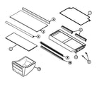 Maytag CTM430 shelves & accessories diagram