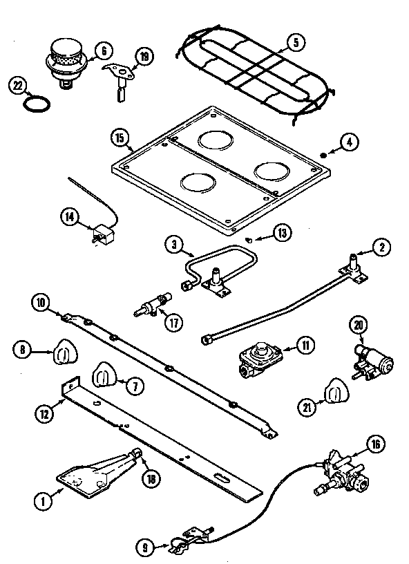 Top & gas controls