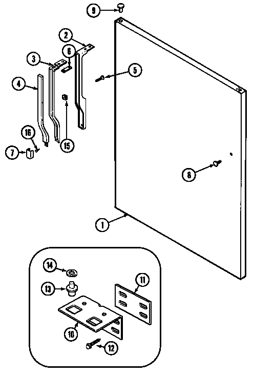 Fresh food outer door (bisque) (mtf1943arq)