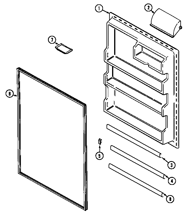 Fresh food inner door (ctb2125dra) (ctb2125drb) (ctb2125drw)