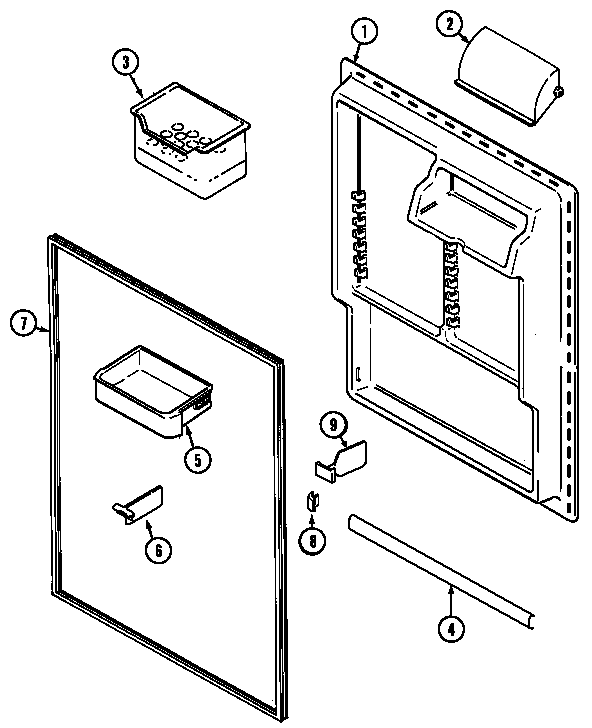 FRESH FOOD INNER DOOR (MTB2455DRA) (MTB2455DRB) (MTB2455DRW)