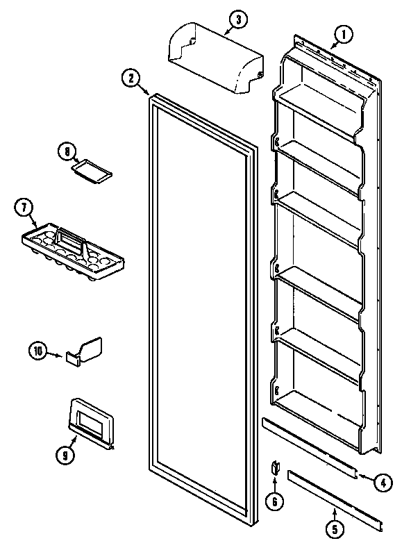 FRESH FOOD INNER DOOR (ASD2123DRA) (ASD2123DRW)