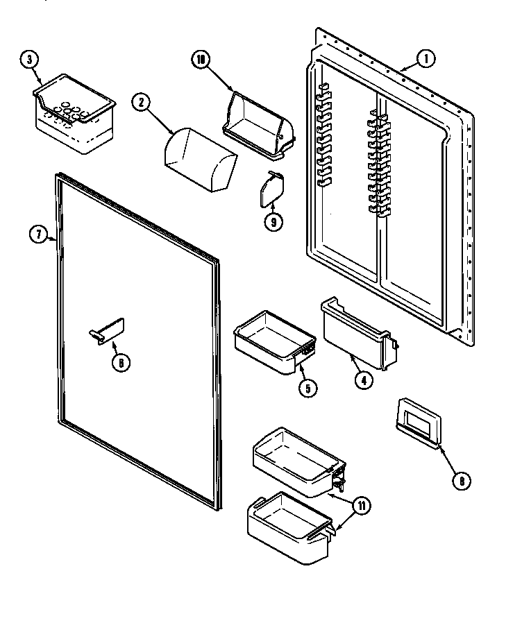 FRESH FOOD INNER DOOR (MTB2656DEA) (MTB2656DEB) (MTB2656DEW)