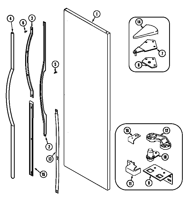 FRESH FOOD OUTER DOOR (JSD2789DEB/Q/W) (JSD2789DEB) (JSD2789DEQ) (JSD2789DEW)
