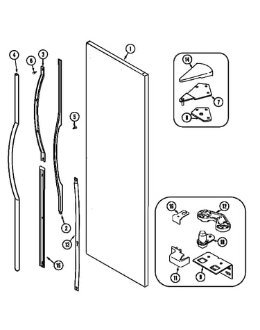 Fresh food outer door (jsd2789deb/q/w) (jsd2789deb) (jsd2789deq) (jsd2789dew)