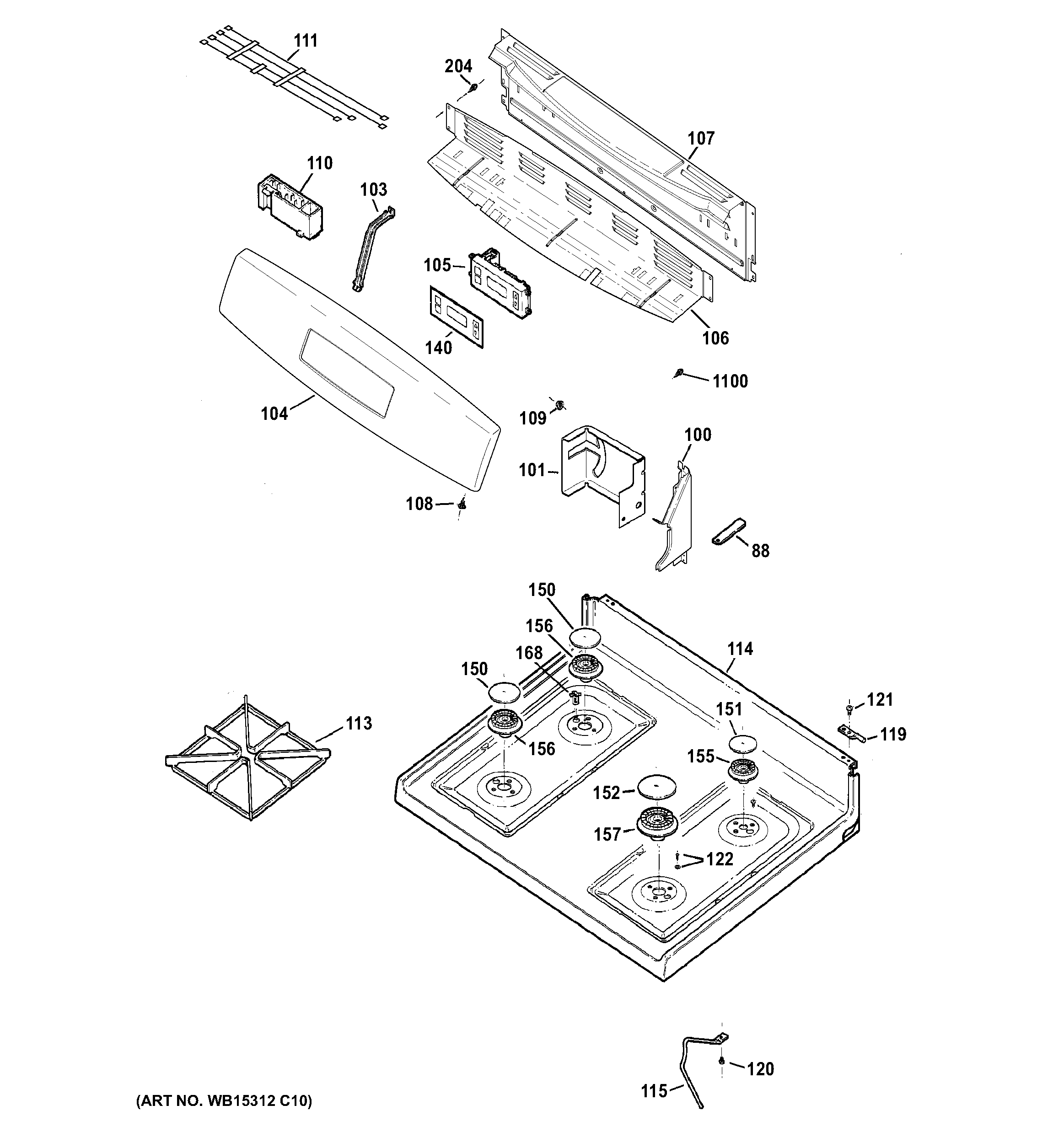 CONTROL PANEL & COOKTOP